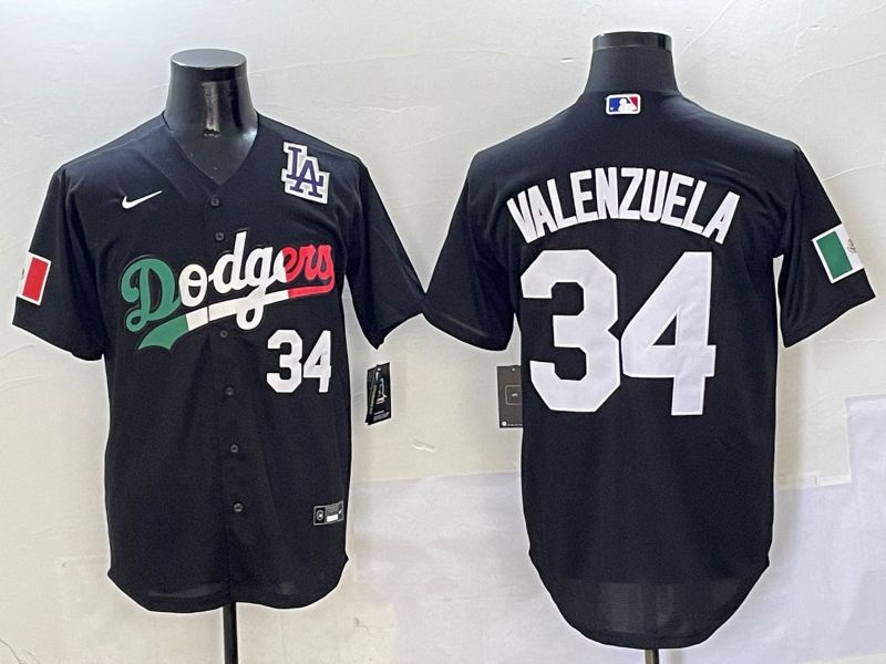 Men Los Angeles Dodgers #34 Valenzuela Black Mexico Game Nike 2025 MLB Jersey style 10->san diego padres->MLB Jersey